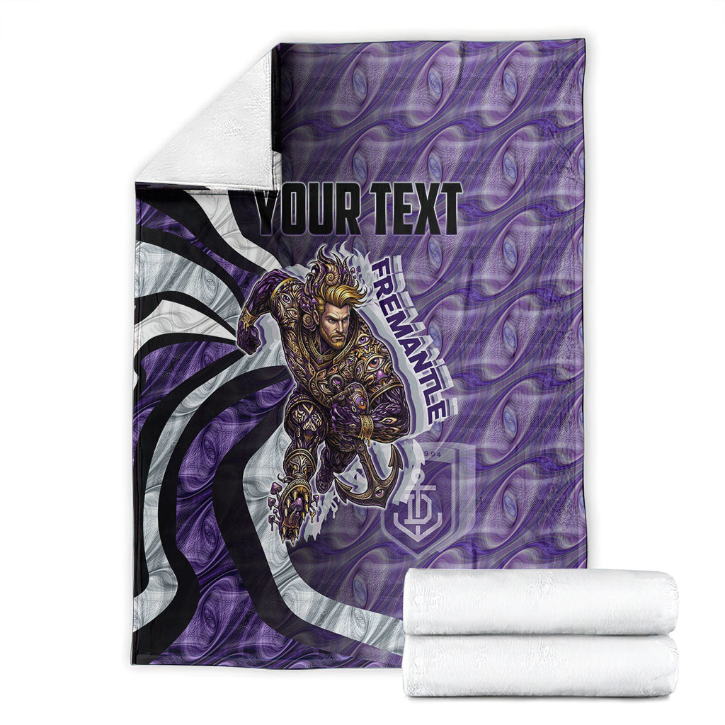 Personalised Fremantle Dockers Blanket Trippy Psychedelic Abstract Art Mascot Football Fans