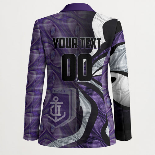 Personalised Fremantle Dockers Blazer Trippy Psychedelic Abstract Art Mascot Football Fans