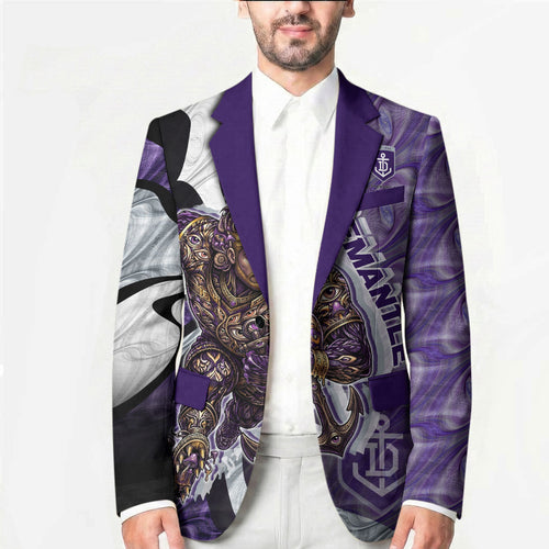 Personalised Fremantle Dockers Blazer Trippy Psychedelic Abstract Art Mascot Football Fans