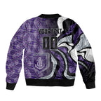 Personalised Fremantle Dockers Bomber Jacket Trippy Psychedelic Abstract Art Mascot Football Fans