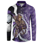 Personalised Fremantle Dockers Button Sweatshirt Trippy Psychedelic Abstract Art Mascot Football Fans