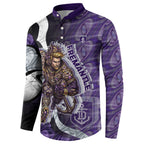 Personalised Fremantle Dockers Button Sweatshirt Trippy Psychedelic Abstract Art Mascot Football Fans