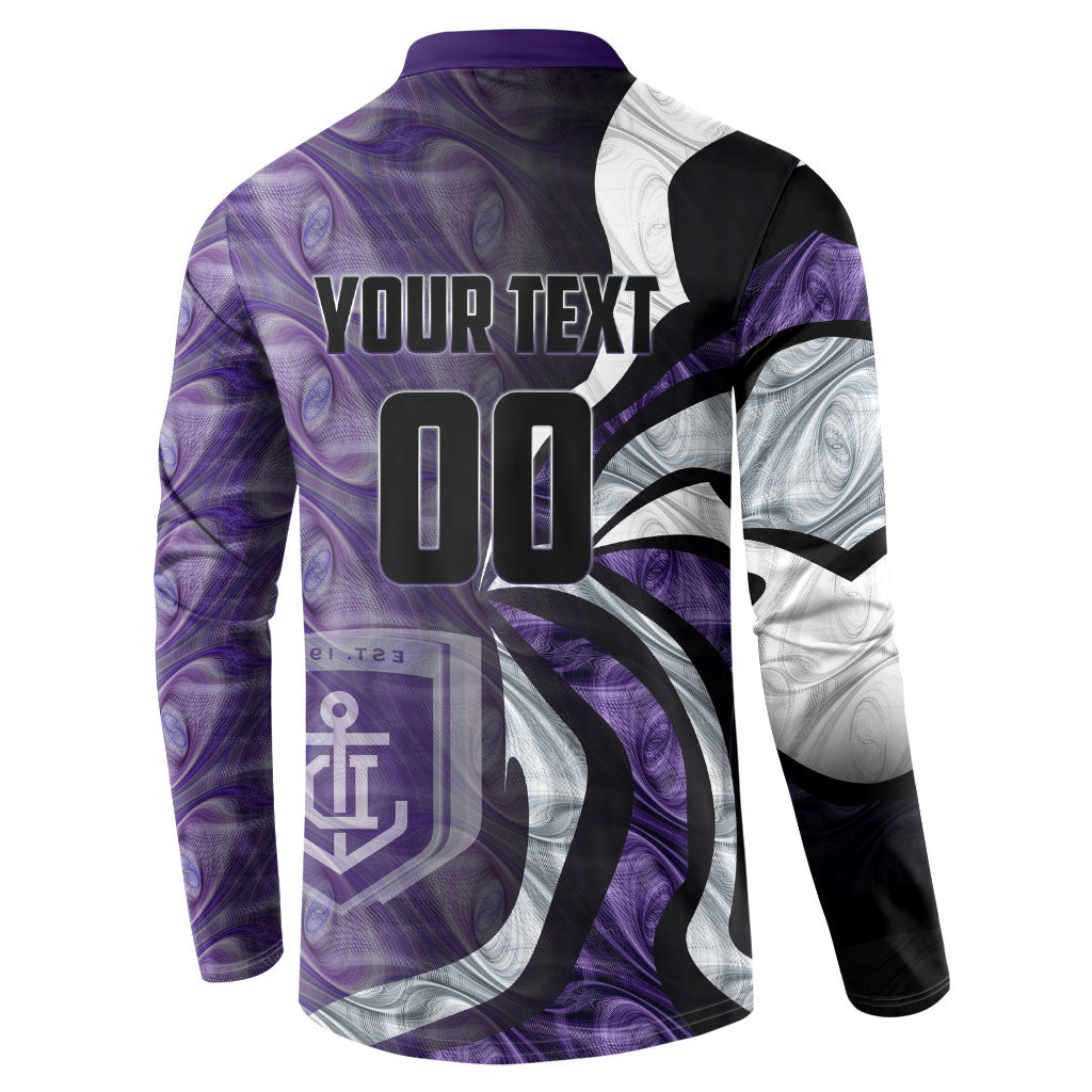 Personalised Fremantle Dockers Button Sweatshirt Trippy Psychedelic Abstract Art Mascot Football Fans