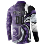 Personalised Fremantle Dockers Button Sweatshirt Trippy Psychedelic Abstract Art Mascot Football Fans