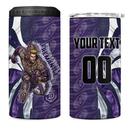 Personalised Fremantle Dockers 4 in 1 Can Cooler Tumbler Trippy Psychedelic Abstract Art Mascot Football Fans