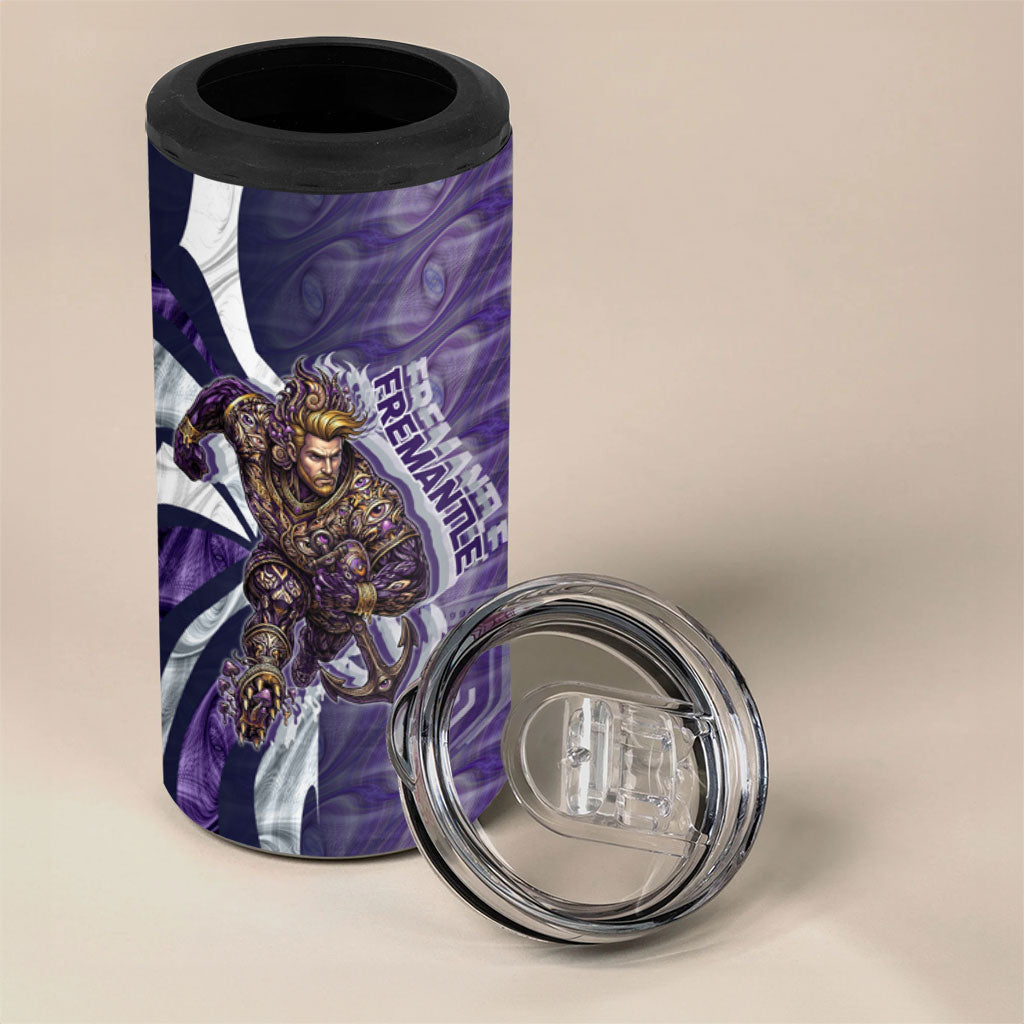 Personalised Fremantle Dockers 4 in 1 Can Cooler Tumbler Trippy Psychedelic Abstract Art Mascot Football Fans