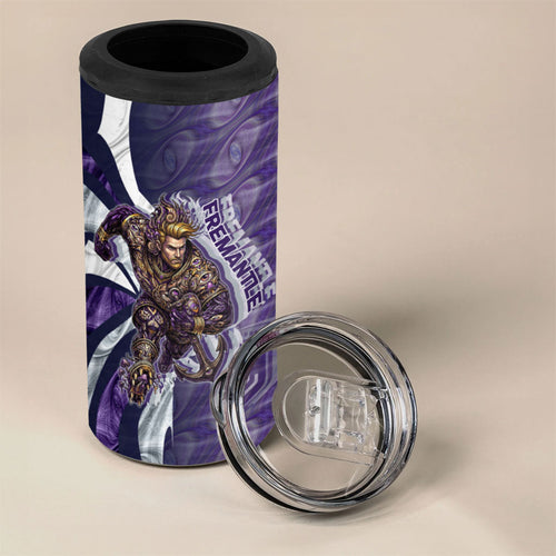 Personalised Fremantle Dockers 4 in 1 Can Cooler Tumbler Trippy Psychedelic Abstract Art Mascot Football Fans