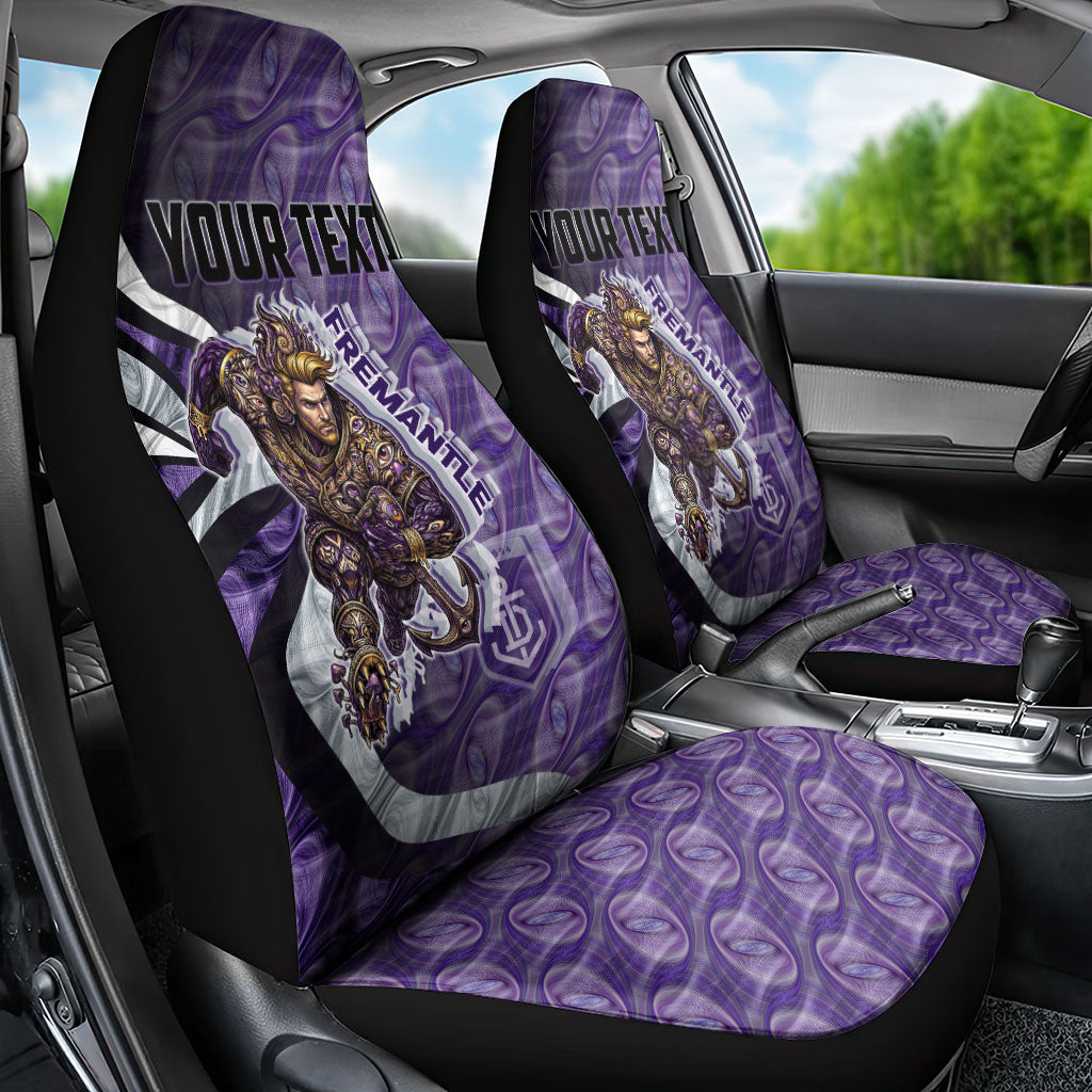 Personalised Fremantle Dockers Car Seat Cover Trippy Psychedelic Abstract Art Mascot Football Fans