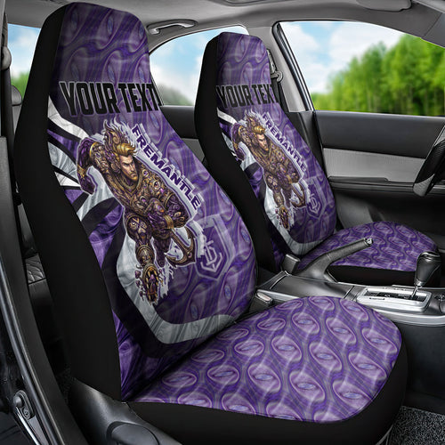 Personalised Fremantle Dockers Car Seat Cover Trippy Psychedelic Abstract Art Mascot Football Fans