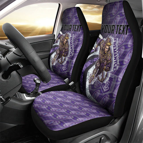 Personalised Fremantle Dockers Car Seat Cover Trippy Psychedelic Abstract Art Mascot Football Fans