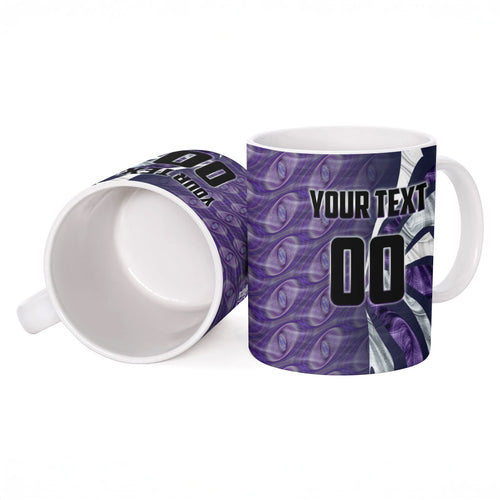 Personalised Fremantle Dockers Ceramic Mug Trippy Psychedelic Abstract Art Mascot Football Fans