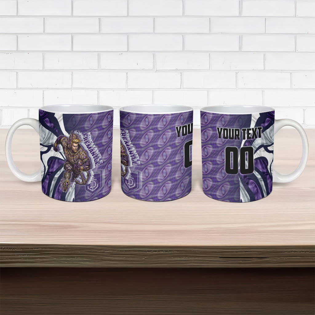 Personalised Fremantle Dockers Ceramic Mug Trippy Psychedelic Abstract Art Mascot Football Fans
