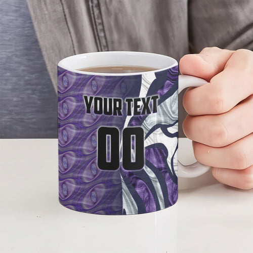Personalised Fremantle Dockers Ceramic Mug Trippy Psychedelic Abstract Art Mascot Football Fans
