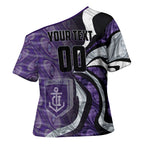 Personalised Fremantle Dockers Cross Shoulder Shirt Trippy Psychedelic Abstract Art Mascot Football Fans
