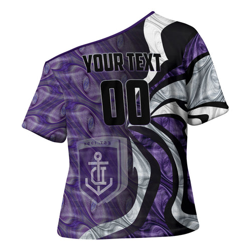 Personalised Fremantle Dockers Cross Shoulder Shirt Trippy Psychedelic Abstract Art Mascot Football Fans