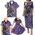 Personalised Fremantle Dockers Family Matching Puletasi and Hawaiian Shirt Trippy Psychedelic Abstract Art Mascot Football Fans