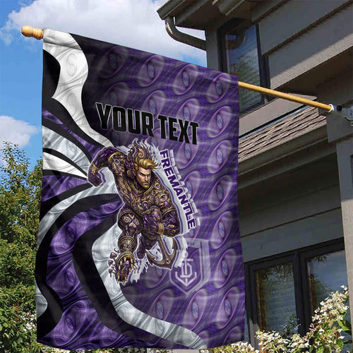 Personalised Fremantle Dockers Garden Flag Trippy Psychedelic Abstract Art Mascot Football Fans