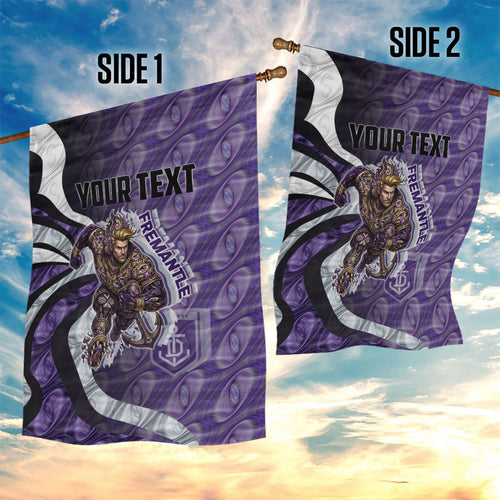Personalised Fremantle Dockers Garden Flag Trippy Psychedelic Abstract Art Mascot Football Fans
