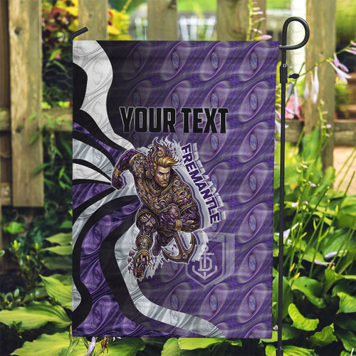 Personalised Fremantle Dockers Garden Flag Trippy Psychedelic Abstract Art Mascot Football Fans