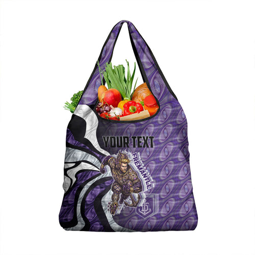 Personalised Fremantle Dockers Grocery Bag Trippy Psychedelic Abstract Art Mascot Football Fans