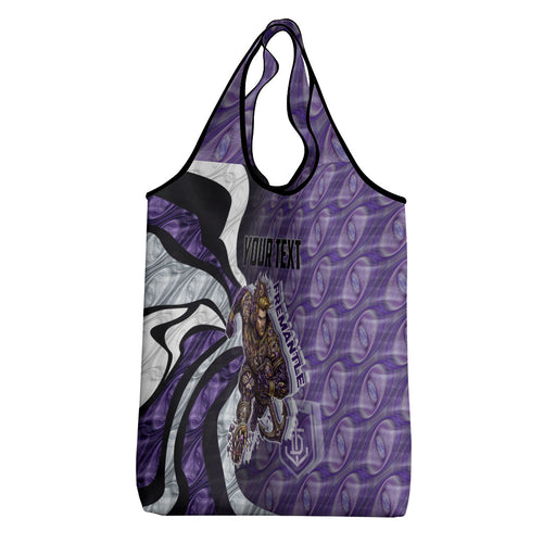 Personalised Fremantle Dockers Grocery Bag Trippy Psychedelic Abstract Art Mascot Football Fans