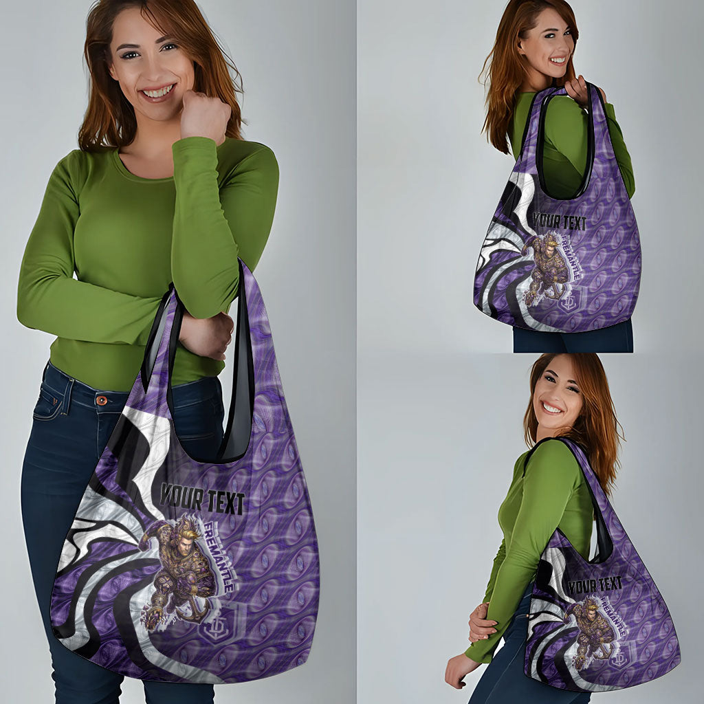 Personalised Fremantle Dockers Grocery Bag Trippy Psychedelic Abstract Art Mascot Football Fans