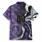 Personalised Fremantle Dockers Hawaiian Shirt Trippy Psychedelic Abstract Art Mascot Football Fans