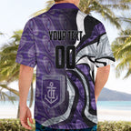 Personalised Fremantle Dockers Hawaiian Shirt Trippy Psychedelic Abstract Art Mascot Football Fans