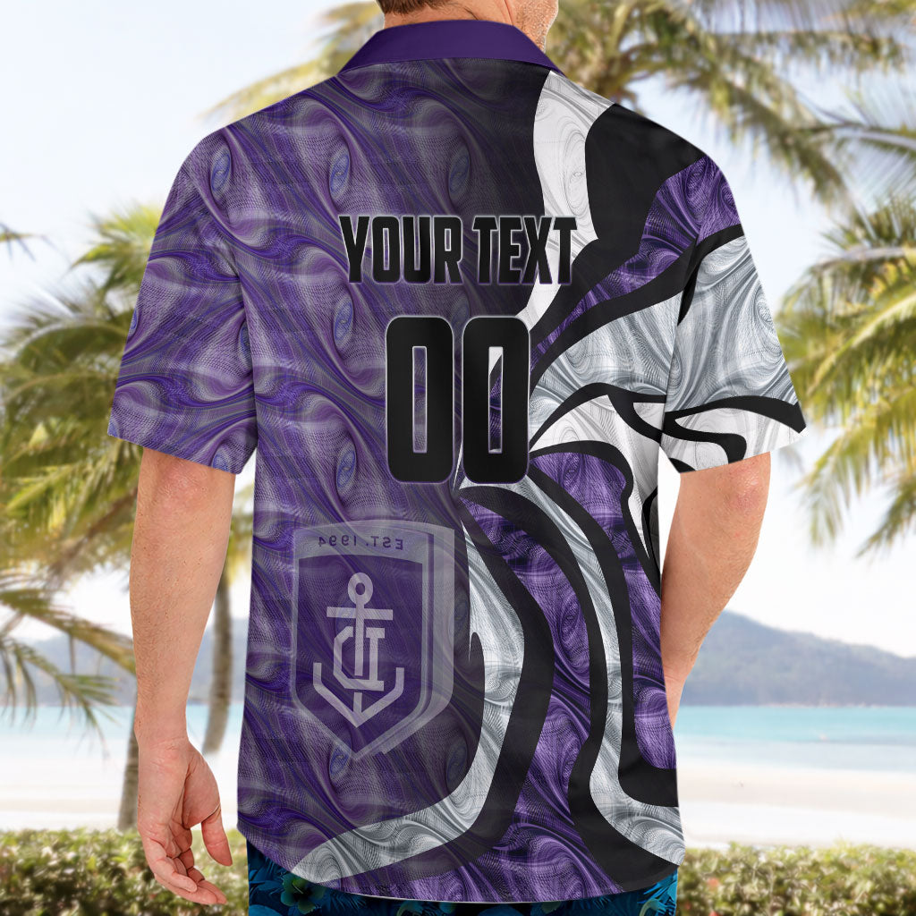 Personalised Fremantle Dockers Hawaiian Shirt Trippy Psychedelic Abstract Art Mascot Football Fans