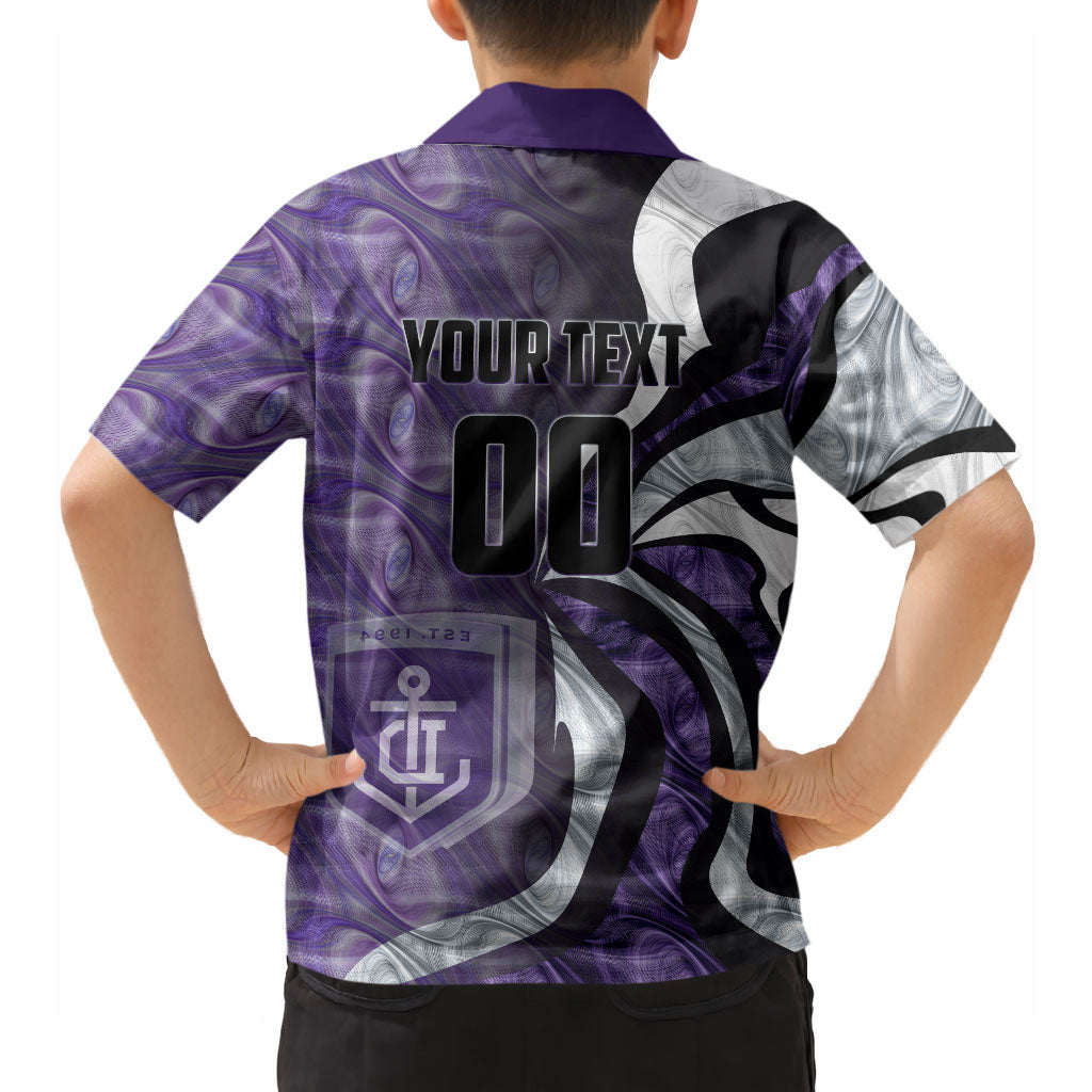 Personalised Fremantle Dockers Hawaiian Shirt Trippy Psychedelic Abstract Art Mascot Football Fans