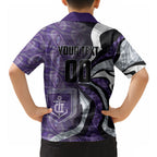 Personalised Fremantle Dockers Hawaiian Shirt Trippy Psychedelic Abstract Art Mascot Football Fans