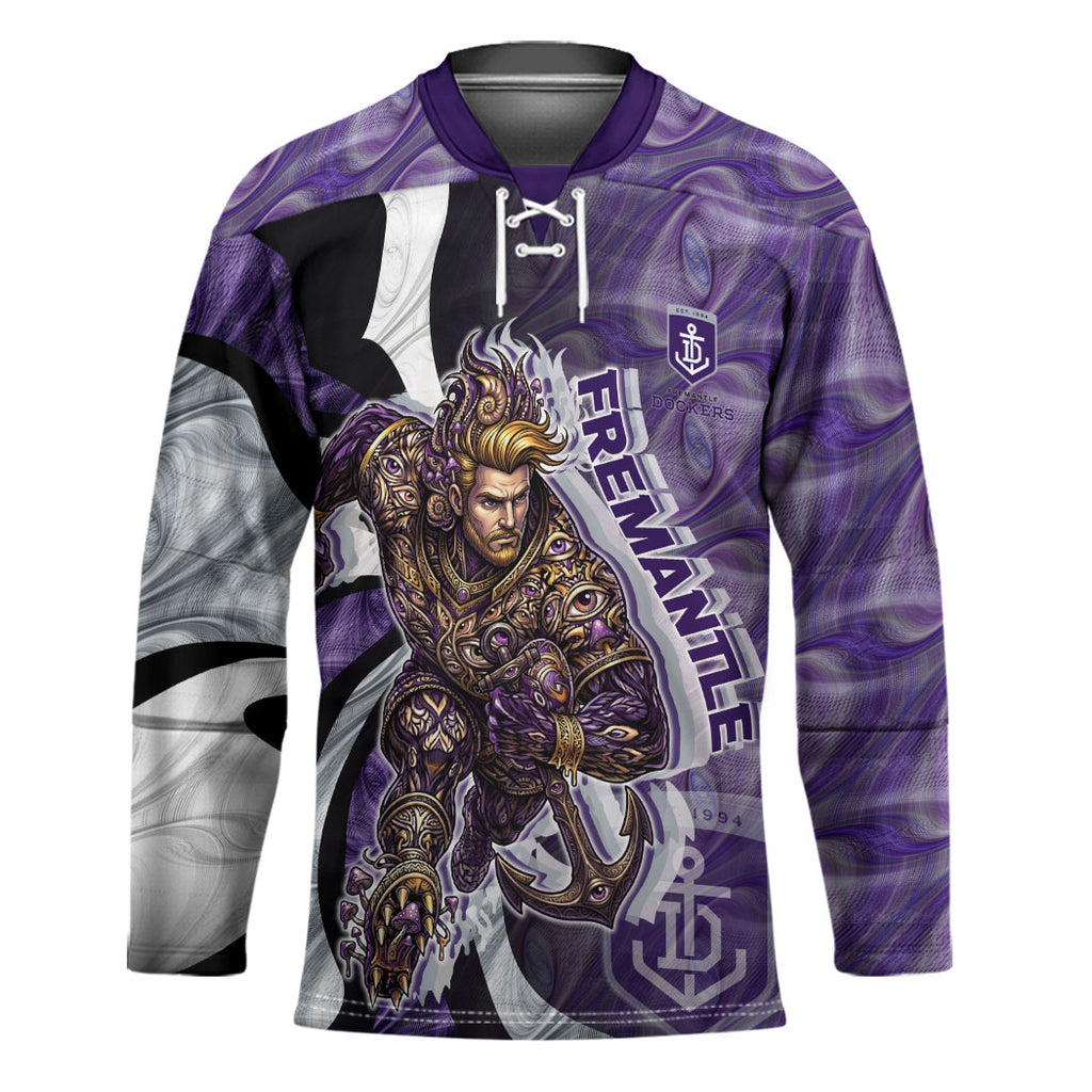 Personalised Fremantle Dockers Hockey Jersey Trippy Psychedelic Abstract Art Mascot Football Fans