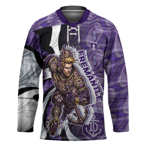 Personalised Fremantle Dockers Hockey Jersey Trippy Psychedelic Abstract Art Mascot Football Fans