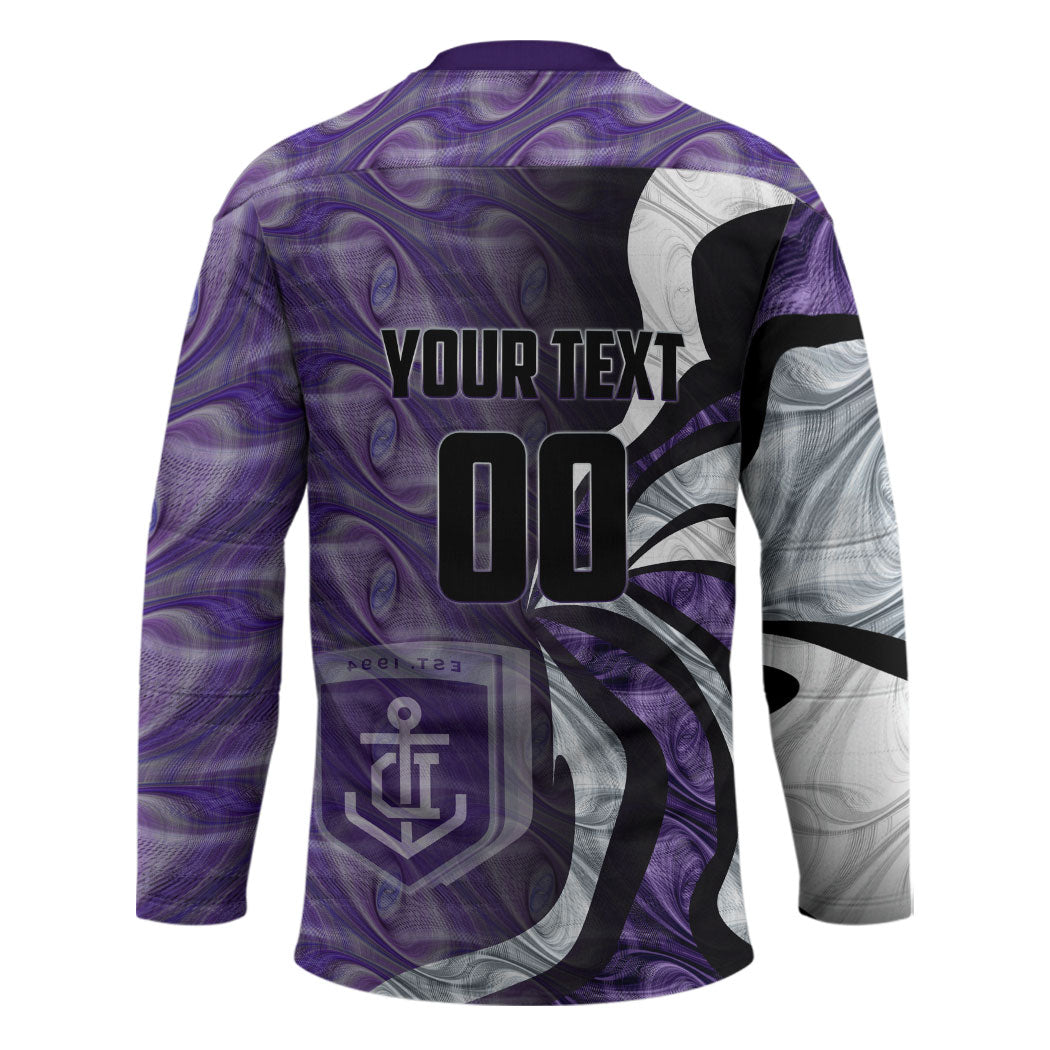 Personalised Fremantle Dockers Hockey Jersey Trippy Psychedelic Abstract Art Mascot Football Fans