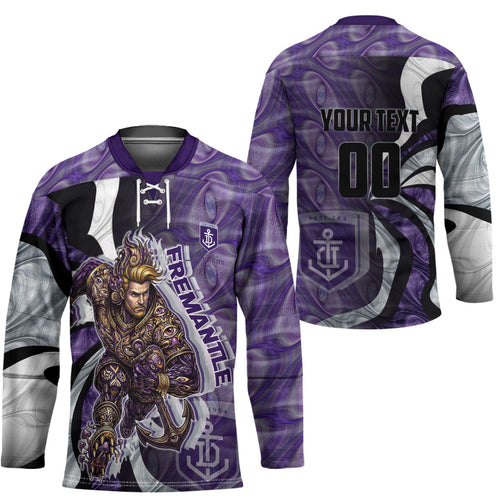 Personalised Fremantle Dockers Hockey Jersey Trippy Psychedelic Abstract Art Mascot Football Fans