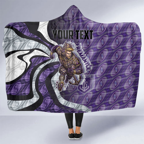 Personalised Fremantle Dockers Hooded Blanket Trippy Psychedelic Abstract Art Mascot Football Fans