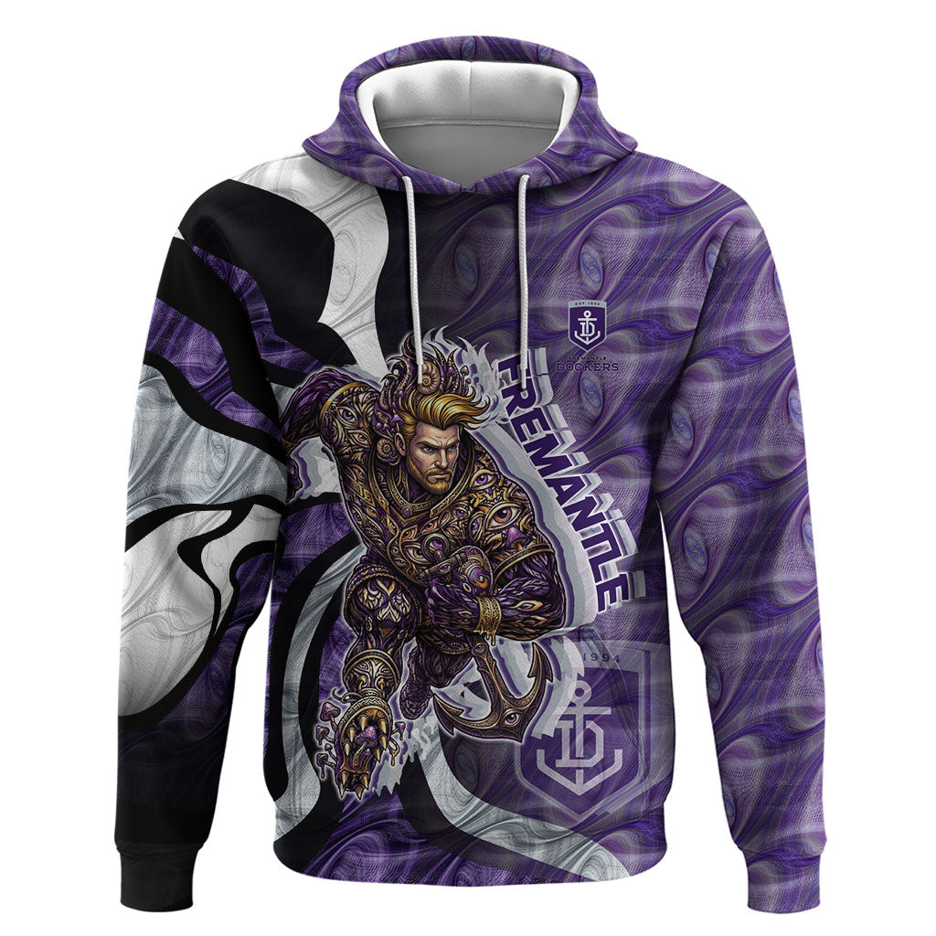 Personalised Fremantle Dockers Hoodie Trippy Psychedelic Abstract Art Mascot Football Fans