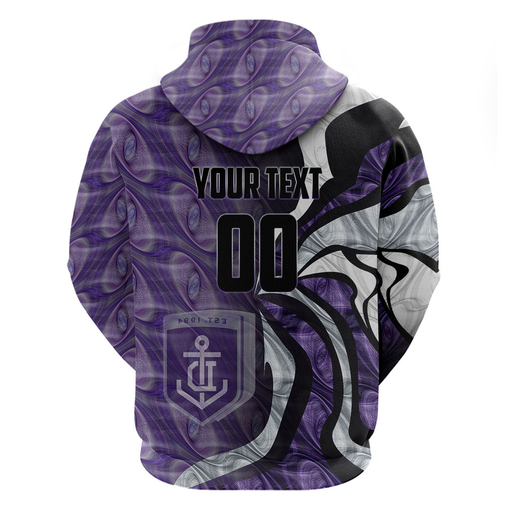 Personalised Fremantle Dockers Hoodie Trippy Psychedelic Abstract Art Mascot Football Fans