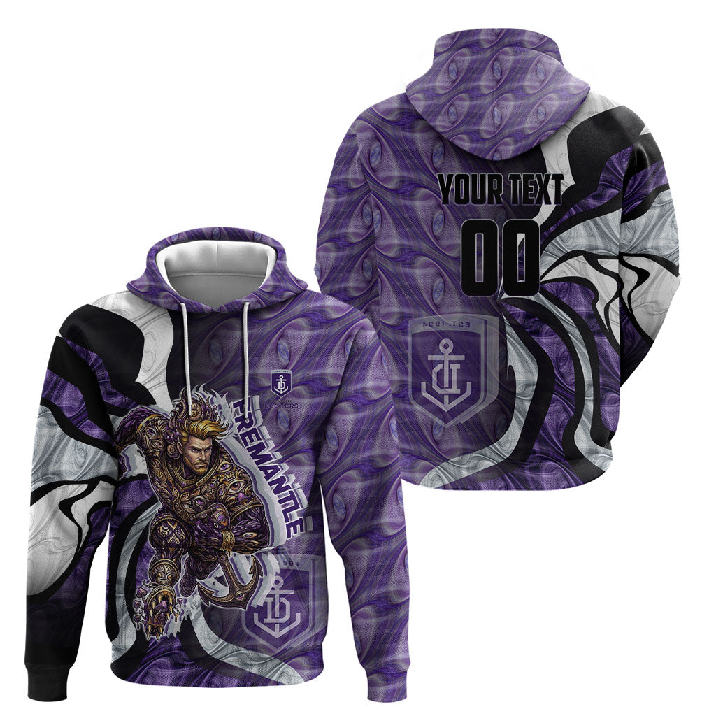 Personalised Fremantle Dockers Hoodie Trippy Psychedelic Abstract Art Mascot Football Fans