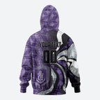 Personalised Fremantle Dockers Hoodie Trippy Psychedelic Abstract Art Mascot Football Fans