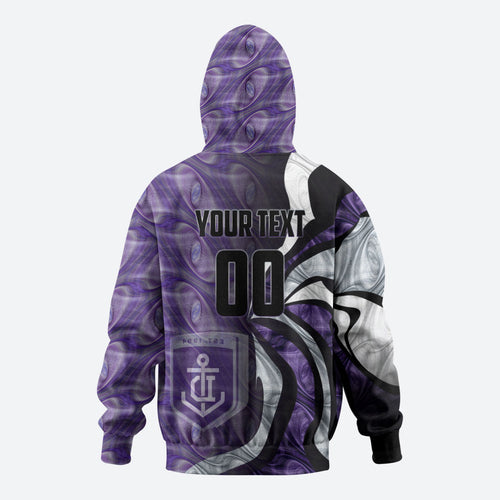 Personalised Fremantle Dockers Hoodie Trippy Psychedelic Abstract Art Mascot Football Fans