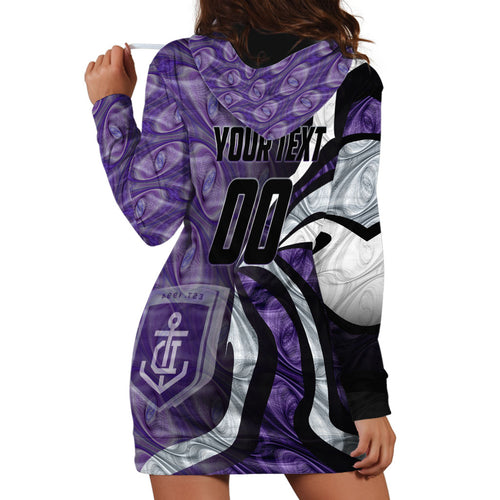 Personalised Fremantle Dockers Hoodie Dress Trippy Psychedelic Abstract Art Mascot Football Fans