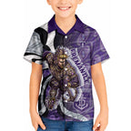 Personalised Fremantle Dockers Kid Hawaiian Shirt Trippy Psychedelic Abstract Art Mascot Football Fans