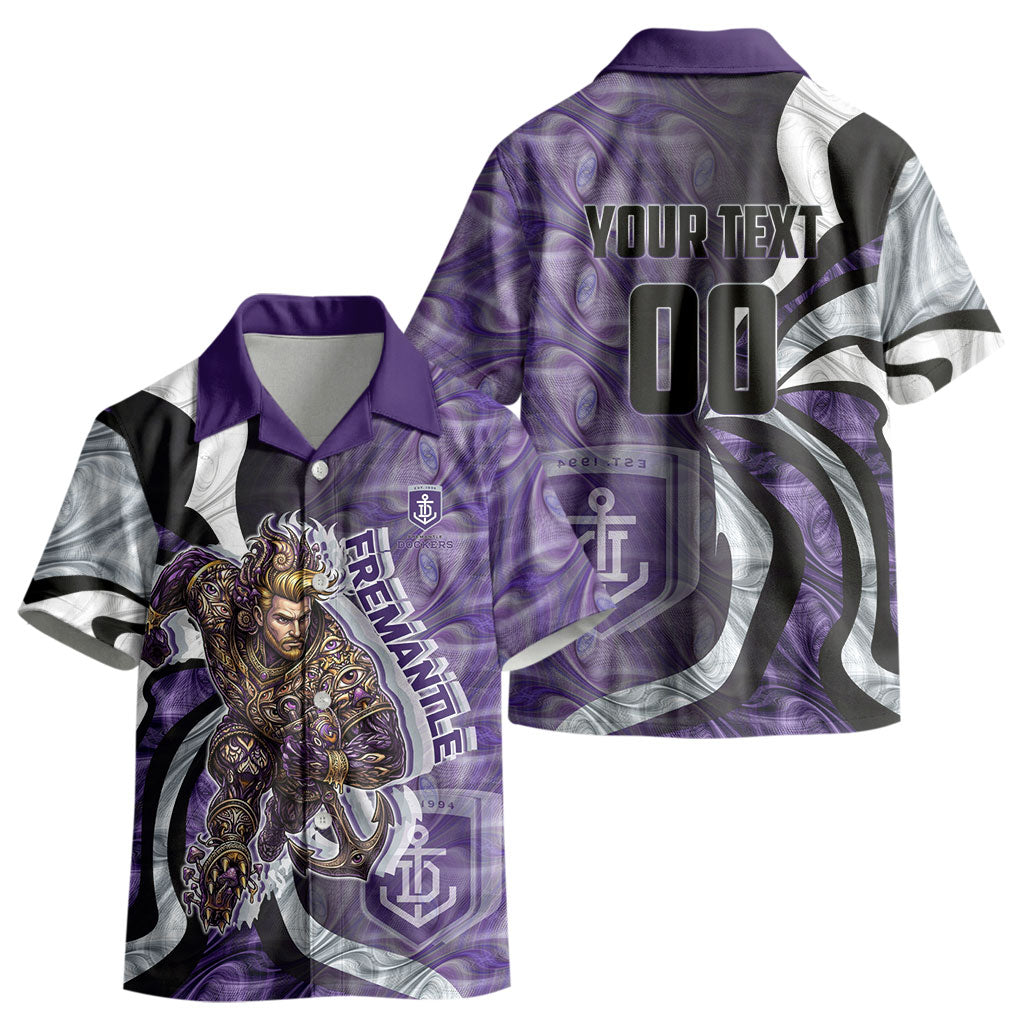 Personalised Fremantle Dockers Kid Hawaiian Shirt Trippy Psychedelic Abstract Art Mascot Football Fans