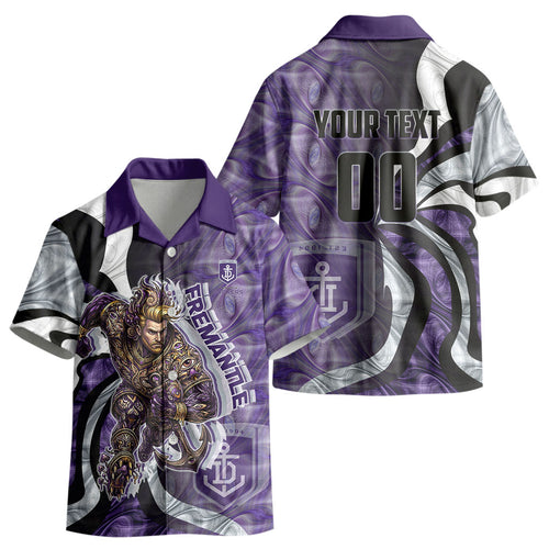 Personalised Fremantle Dockers Kid Hawaiian Shirt Trippy Psychedelic Abstract Art Mascot Football Fans