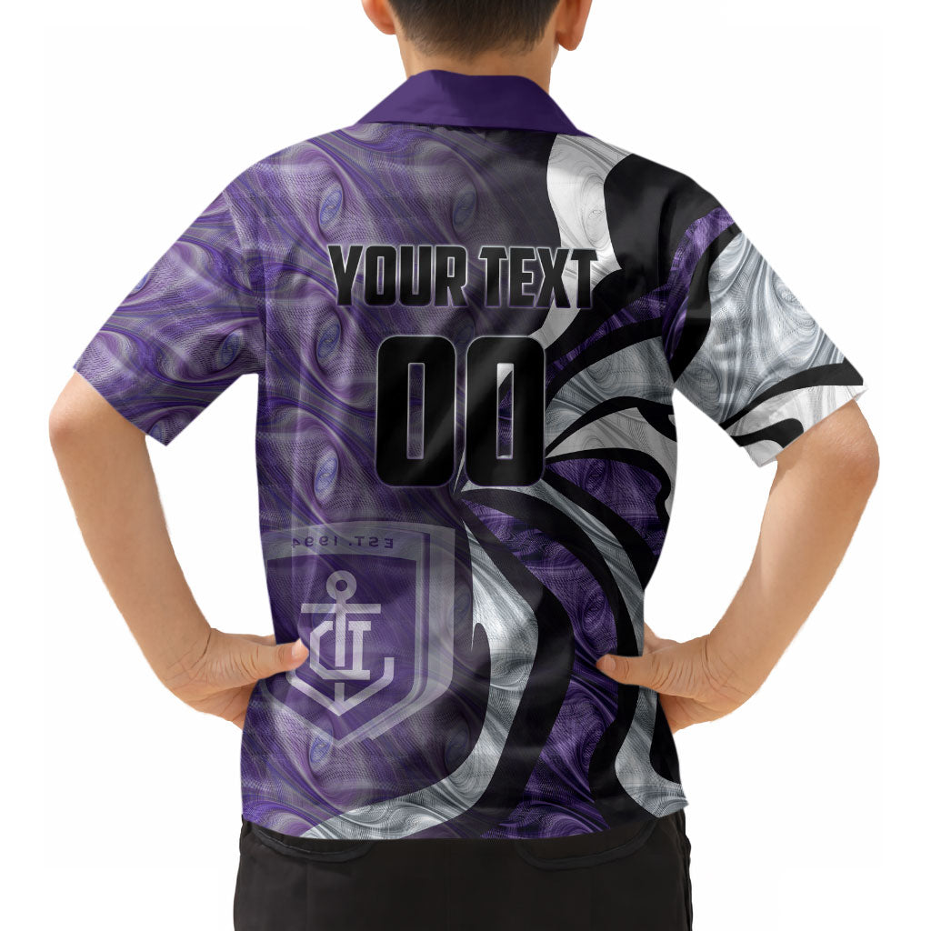 Personalised Fremantle Dockers Kid Hawaiian Shirt Trippy Psychedelic Abstract Art Mascot Football Fans