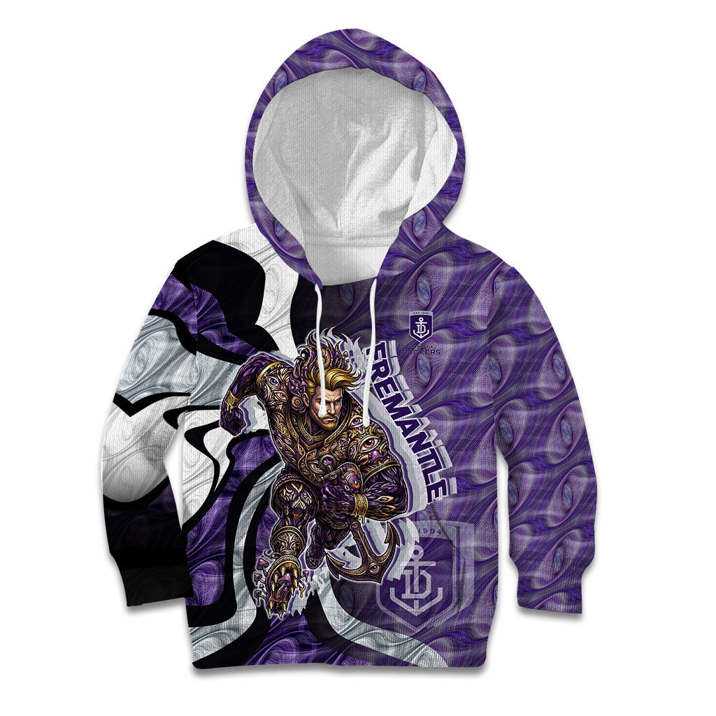 Personalised Fremantle Dockers Kid Hoodie Trippy Psychedelic Abstract Art Mascot Football Fans