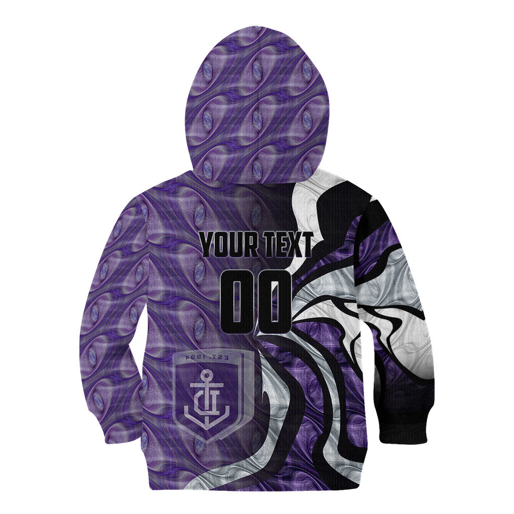 Personalised Fremantle Dockers Kid Hoodie Trippy Psychedelic Abstract Art Mascot Football Fans