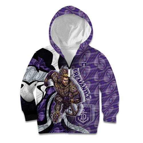Personalised Fremantle Dockers Kid Hoodie Trippy Psychedelic Abstract Art Mascot Football Fans