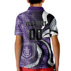 Personalised Fremantle Dockers Kid Polo Shirt Trippy Psychedelic Abstract Art Mascot Football Fans
